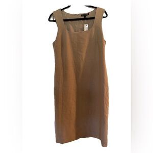 Banana Republic sculpted knee length sheath Cap Sleeve Oatmeal dress NWT SIZE 10
